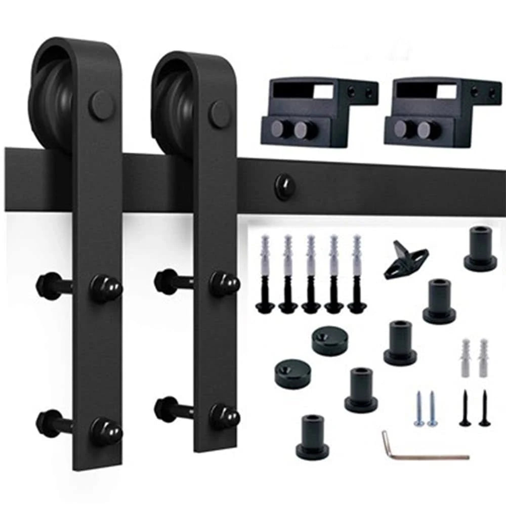 Gray Finish Barn Door with Hardware Kit J729839