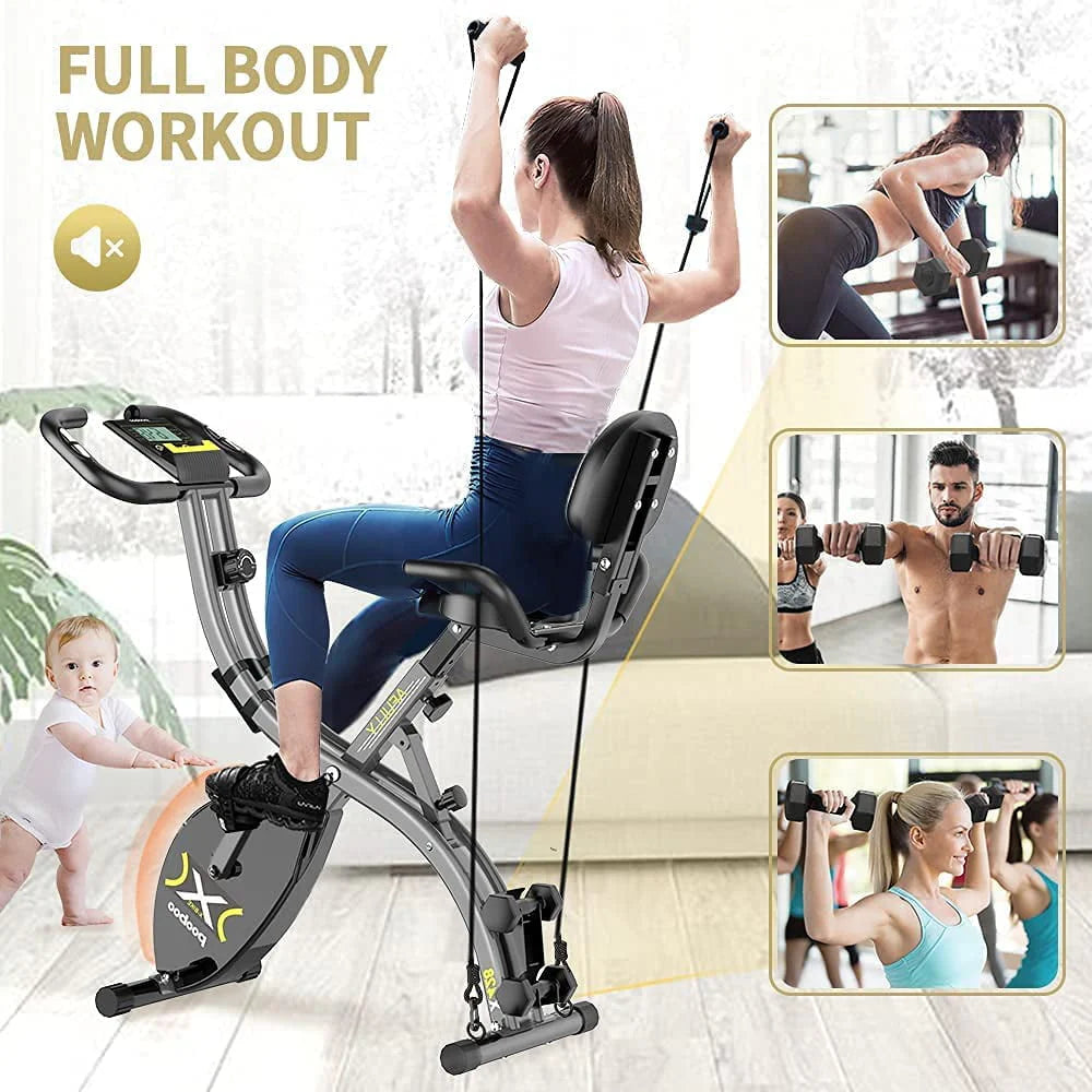 4-in-1 Folding Magnetic Exercise Bike T5736