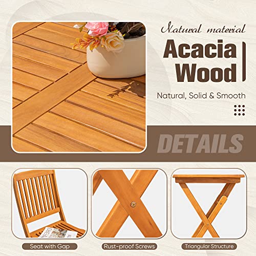 3 Piece Acacia Wood Folding Bistro Set D5688