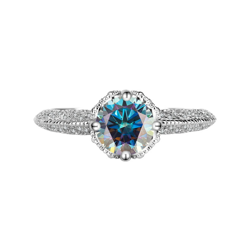 1ct VVS1 Moissanite Engagement Ring S925 Sterling Silver D672606