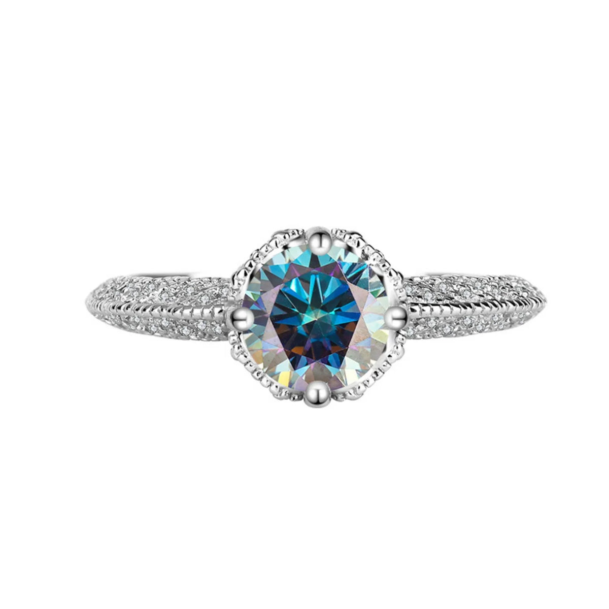 1ct VVS1 Moissanite Engagement Ring S925 Sterling Silver D672606