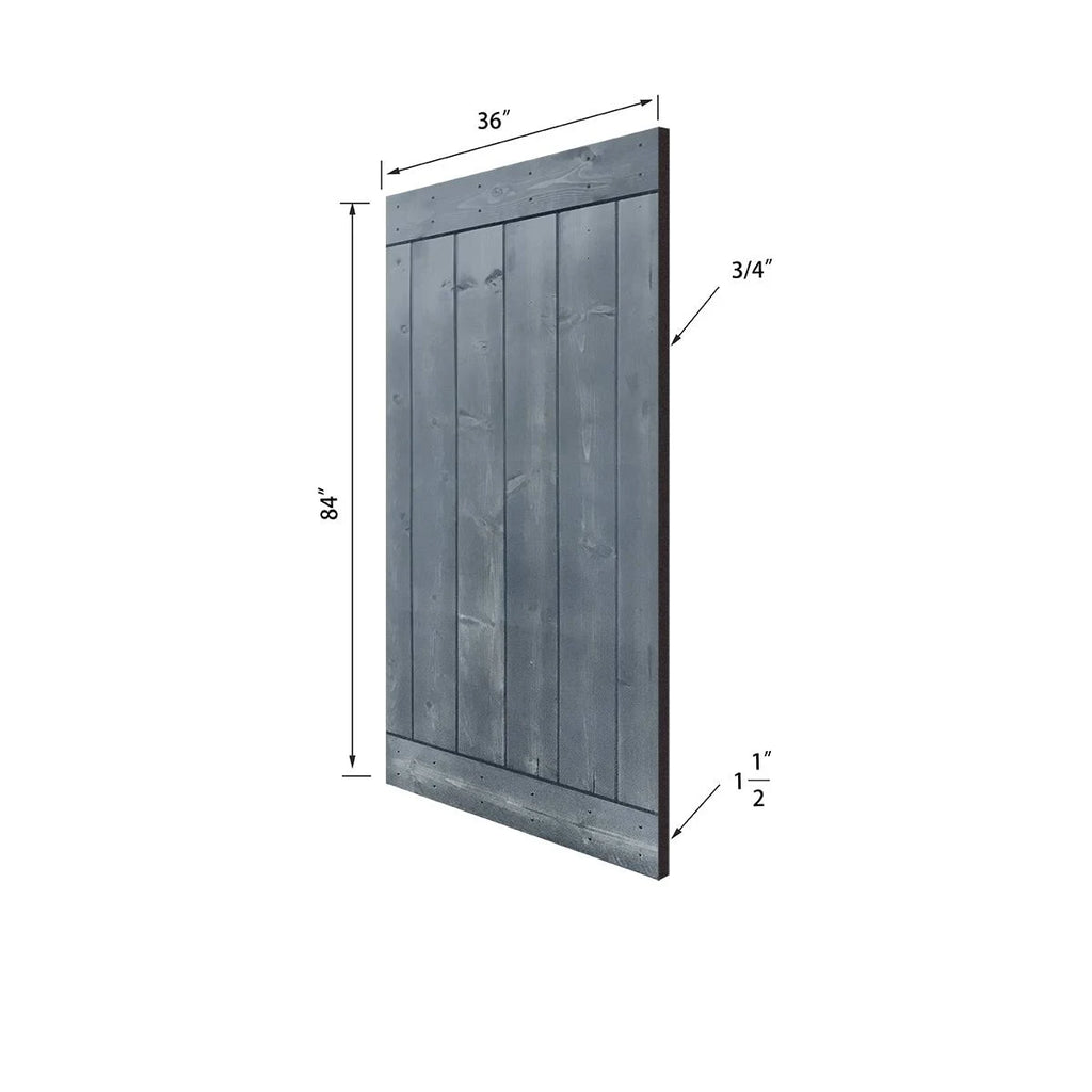Gray Finish Barn Door with Hardware Kit J729839