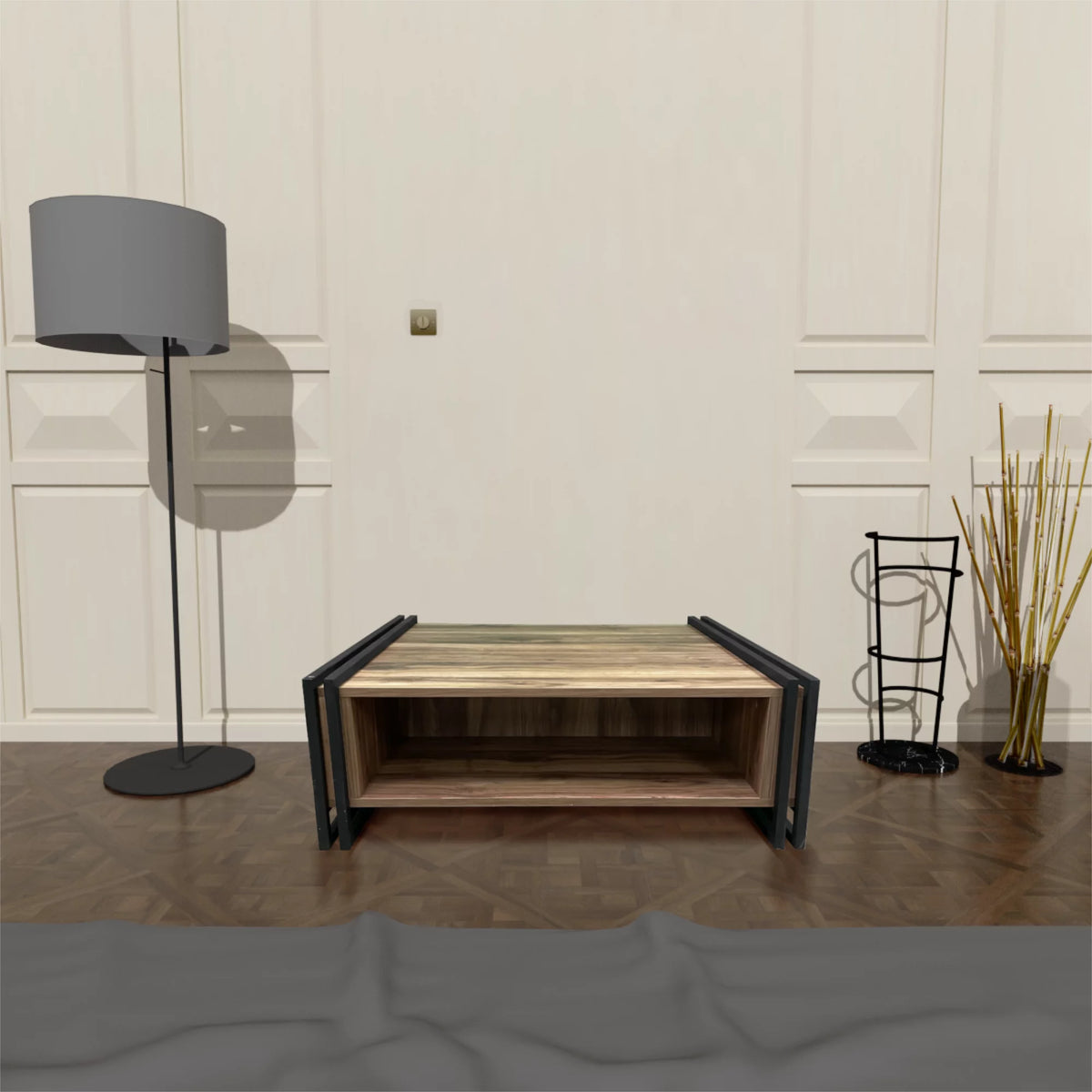Mid-Century Modern Wood Coffee Table with Storage R378443