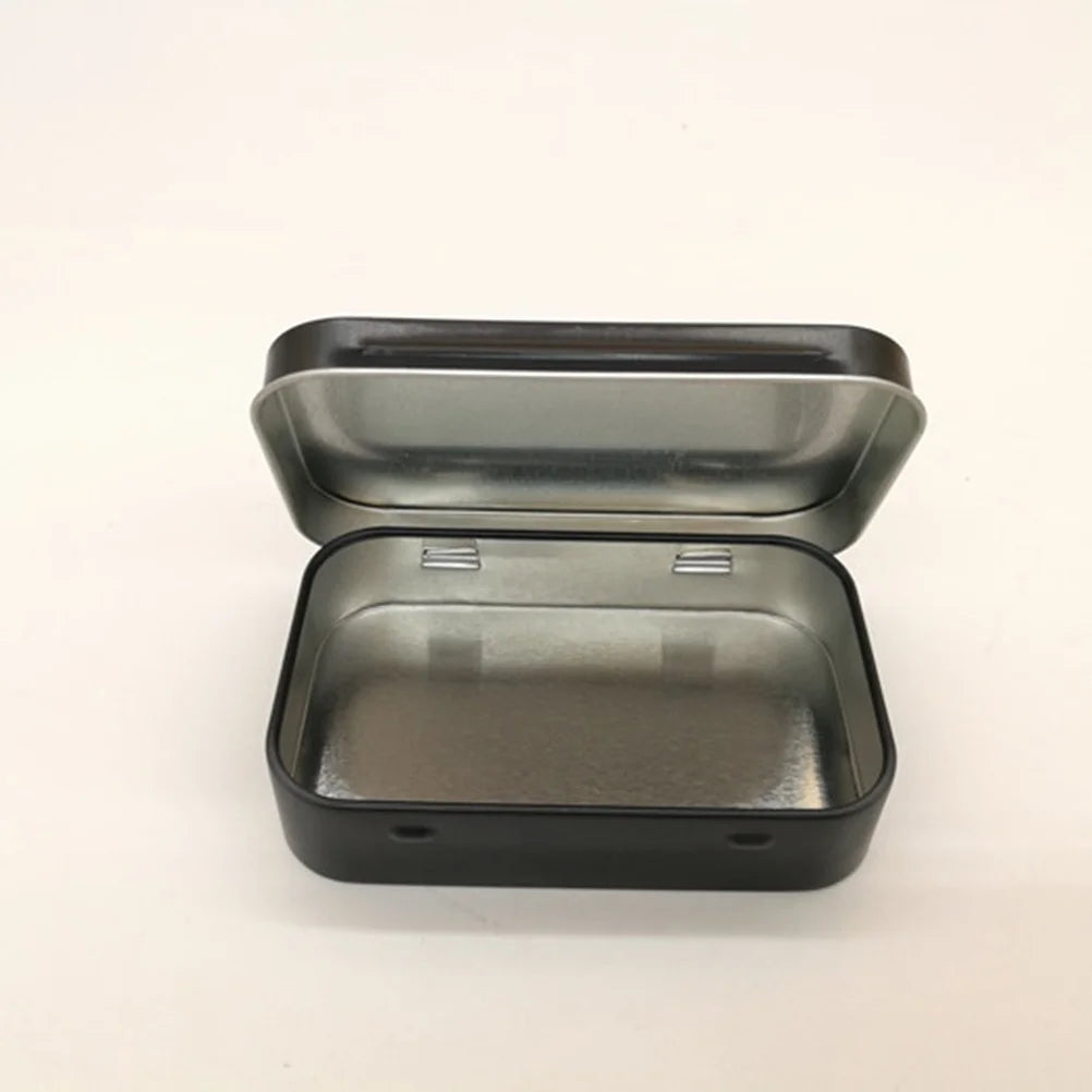 5 PCS Mini Rectangular Tin Storage Boxes with Lids Black Z5515