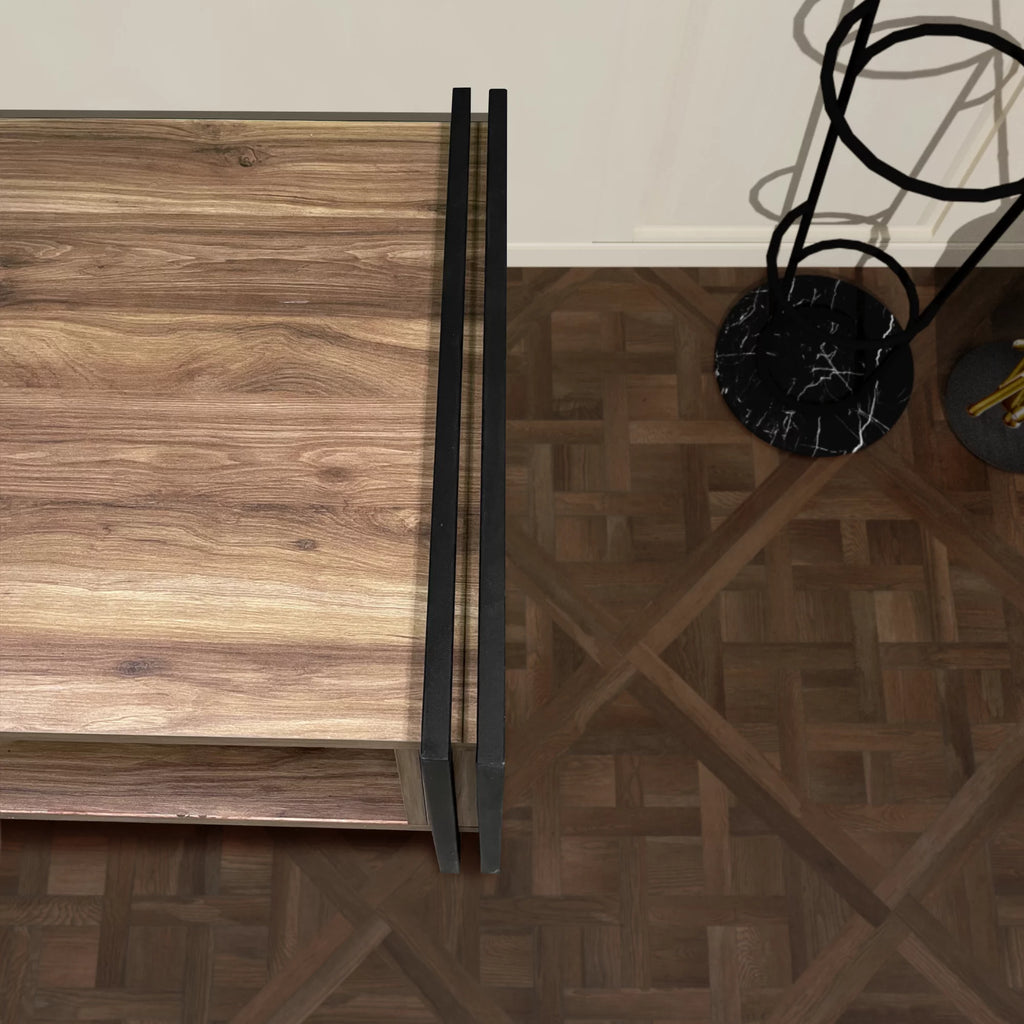 Mid-Century Modern Wood Coffee Table with Storage R378443