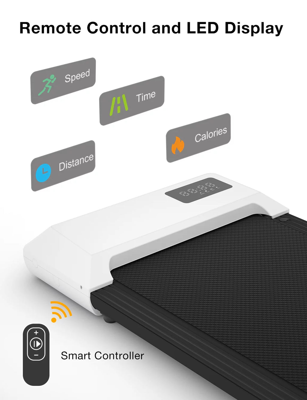 2.5Hp Walking Pad Under Desk Treadmill with Remote Control and LED Display E13166