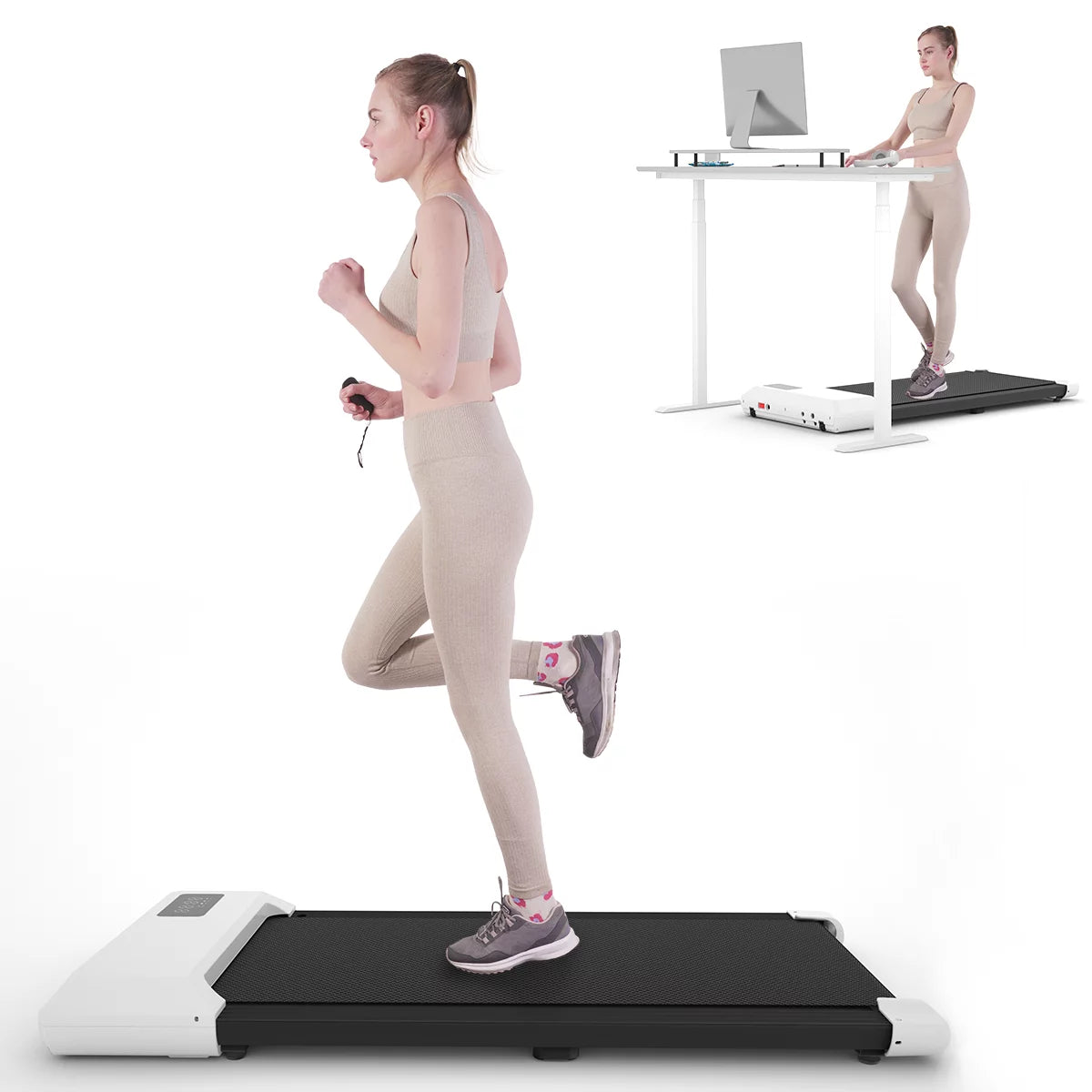 2.5Hp Walking Pad Under Desk Treadmill with Remote Control and LED Display E13166
