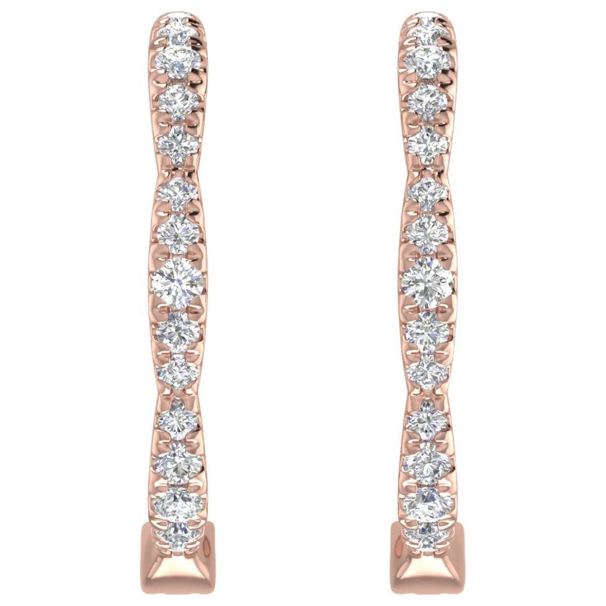 1/4 Carat Diamond Hoop Earrings in 10K Rose Gold N108