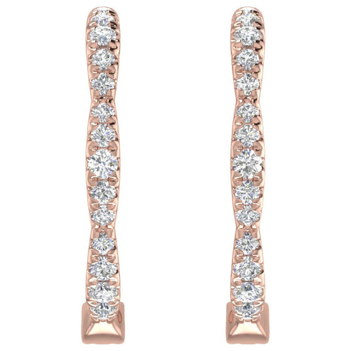 1/4 Carat Diamond Hoop Earrings in 10K Rose Gold N108