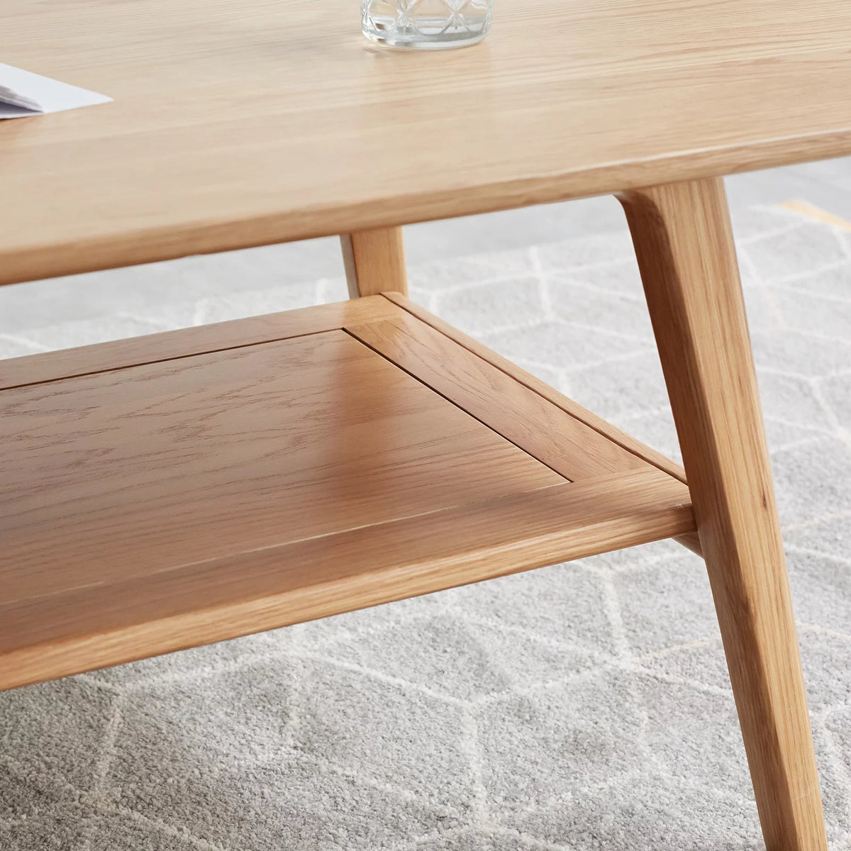 Solid Wood Coffee Table with Storage Shelf V9154