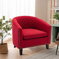 Brown Leather Upholstered Accent Arm Chair with Solid Wood Legs Z41878