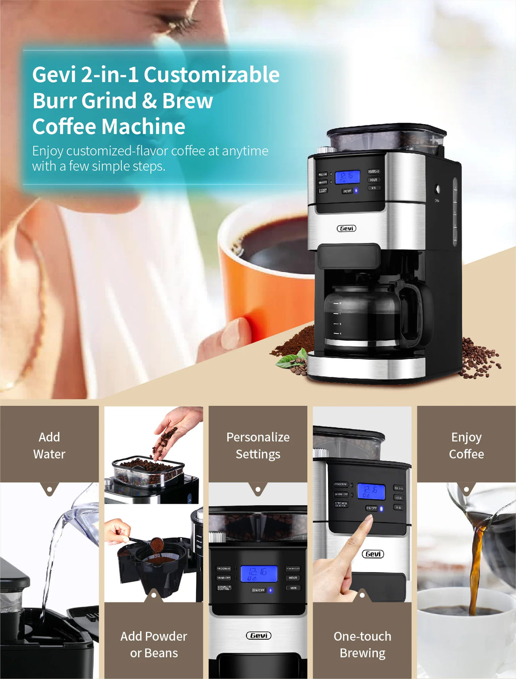 10-Cup Programmable Grind and Brew Coffee Maker D9409