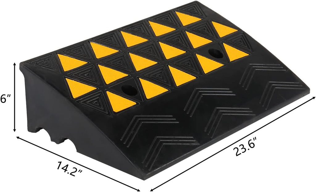 2PCS 6 Rubber Car Curb Ramps, Anti-Slip Heavy Duty Threshold Ramp with Expansion Bolts H323828