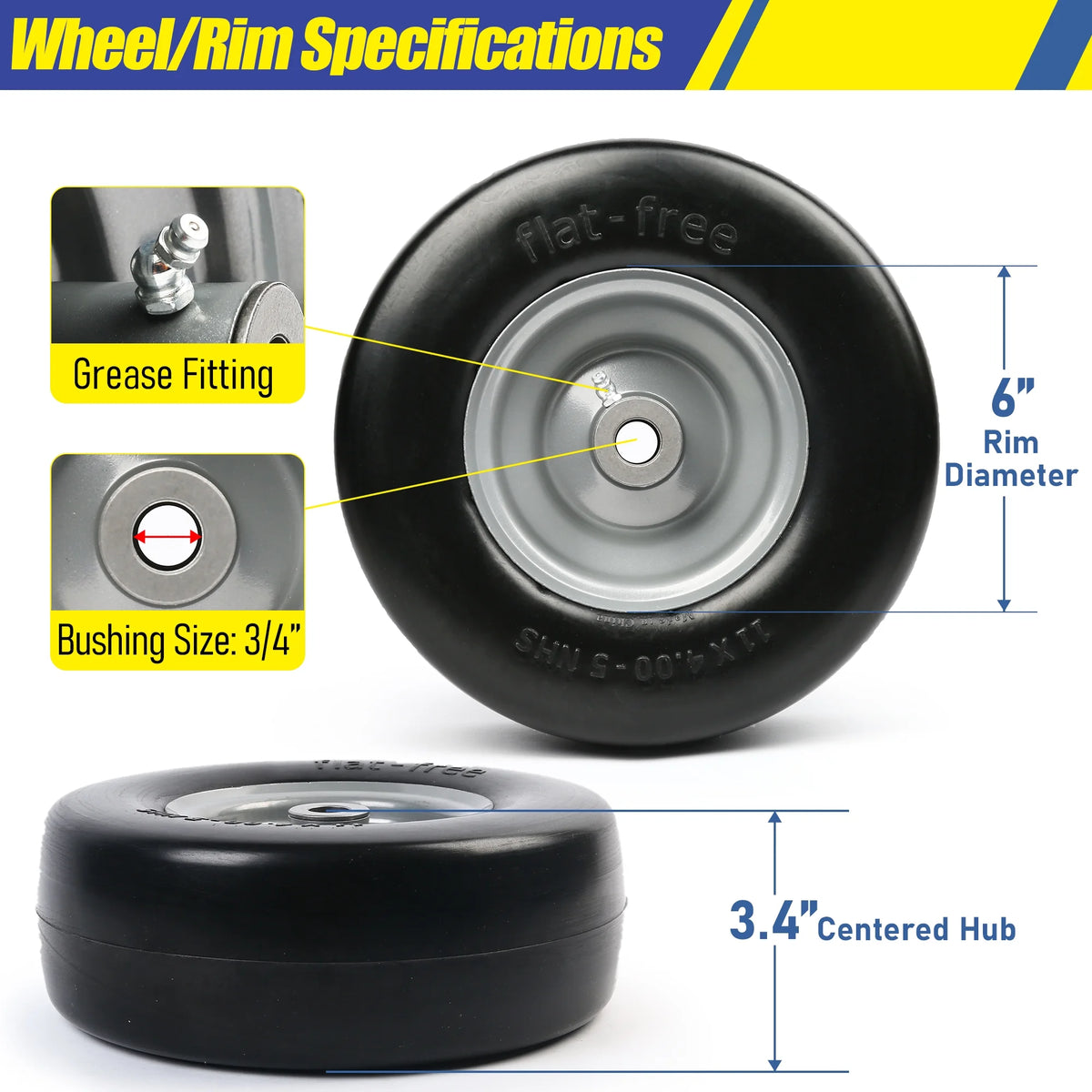 Flat Free Lawn Mower Tire and Wheel K552186