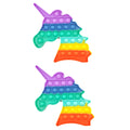 2-pack Unicorn Rainbow Fidget Toys with Popping Sounds, BPA Free Silicone Push Bubbles Stress Sensory Toy Q289266