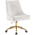 Cream Velvet Swivel Adjustable Office Chair R456852