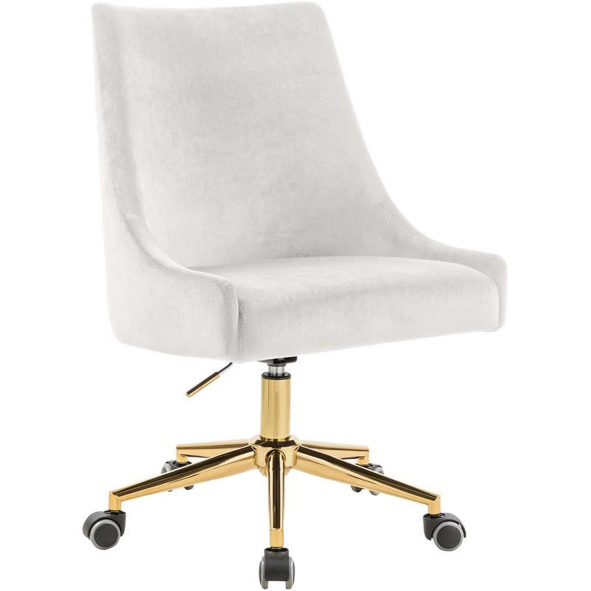 Cream Velvet Swivel Adjustable Office Chair R456852