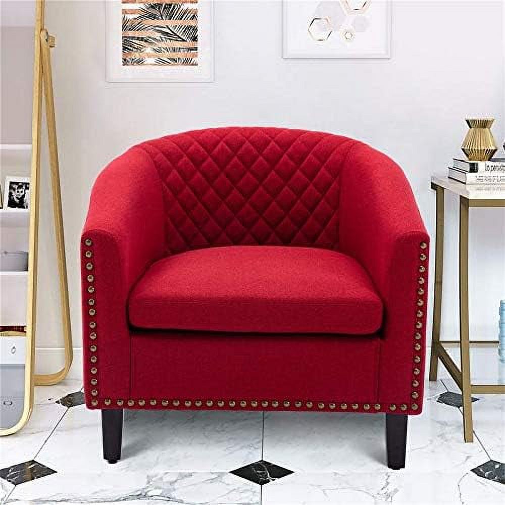 Brown Leather Upholstered Accent Arm Chair with Solid Wood Legs Z41878