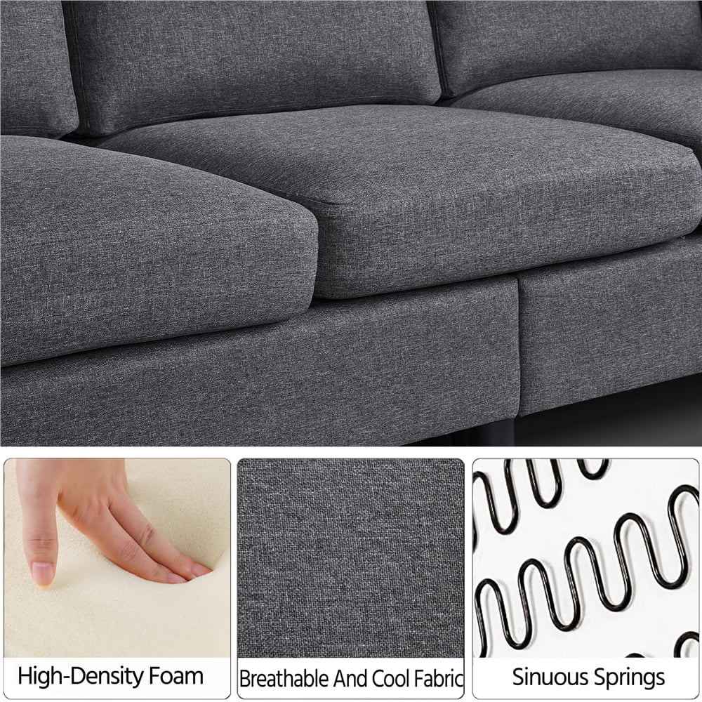 Gray Fabric 3-Seater Sofa M8404