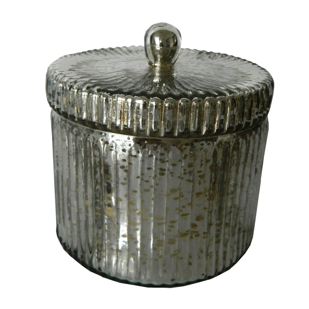 5" Silver Antique Earl Grey Scented Soy Wax Candle with Lid M779403