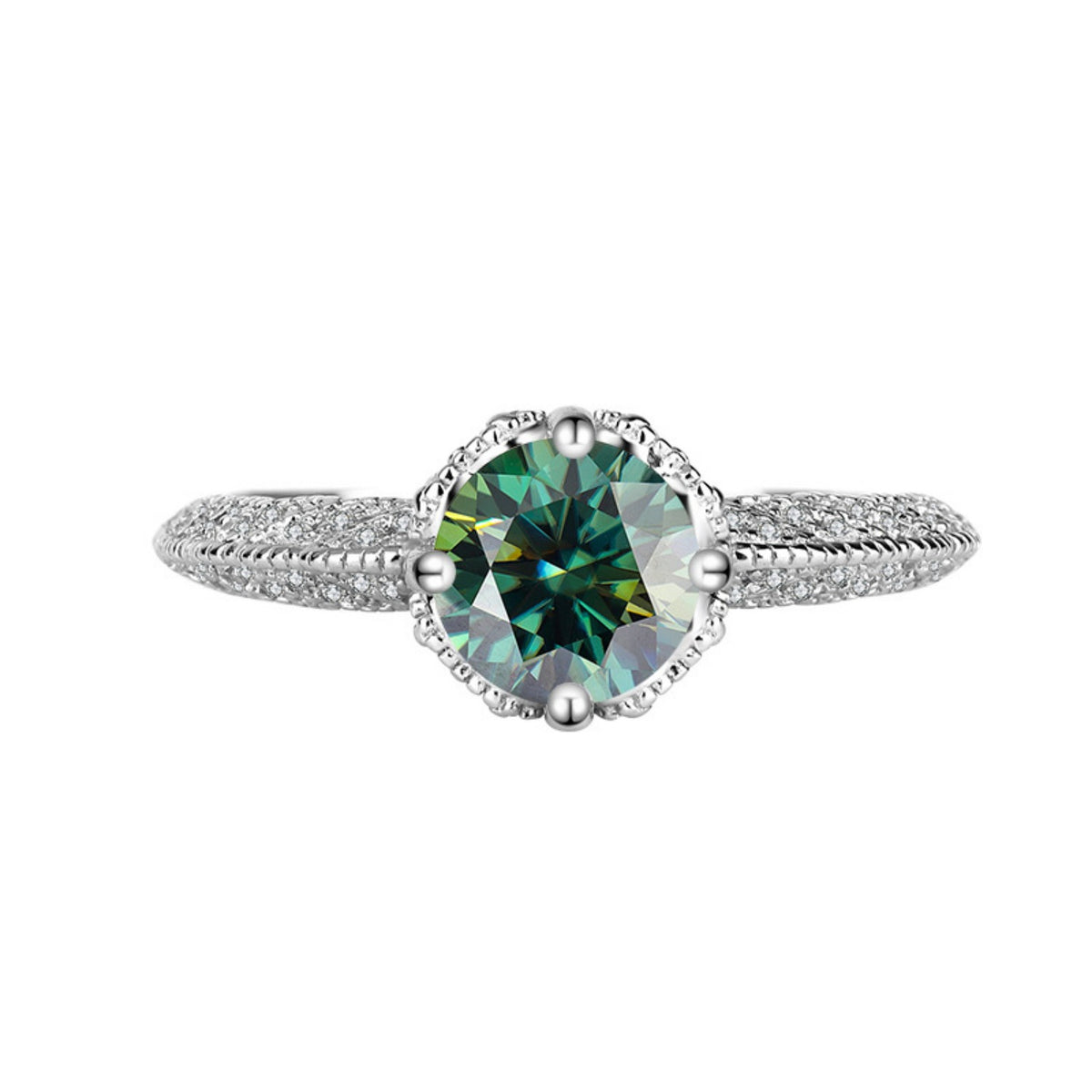 1ct VVS1 Moissanite Engagement Ring S925 Sterling Silver D672606