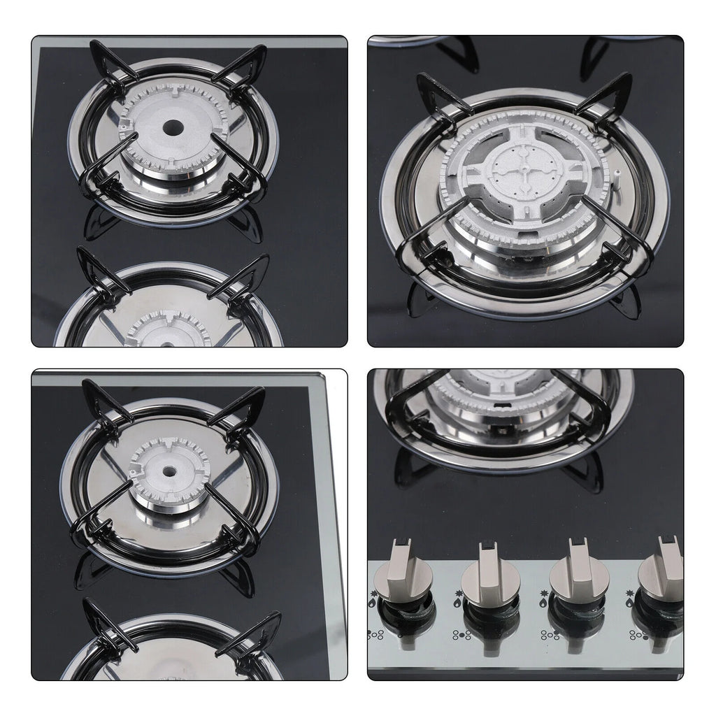 30" Gas Cooktop 5 Burners Tempered Glass Top Black J1061