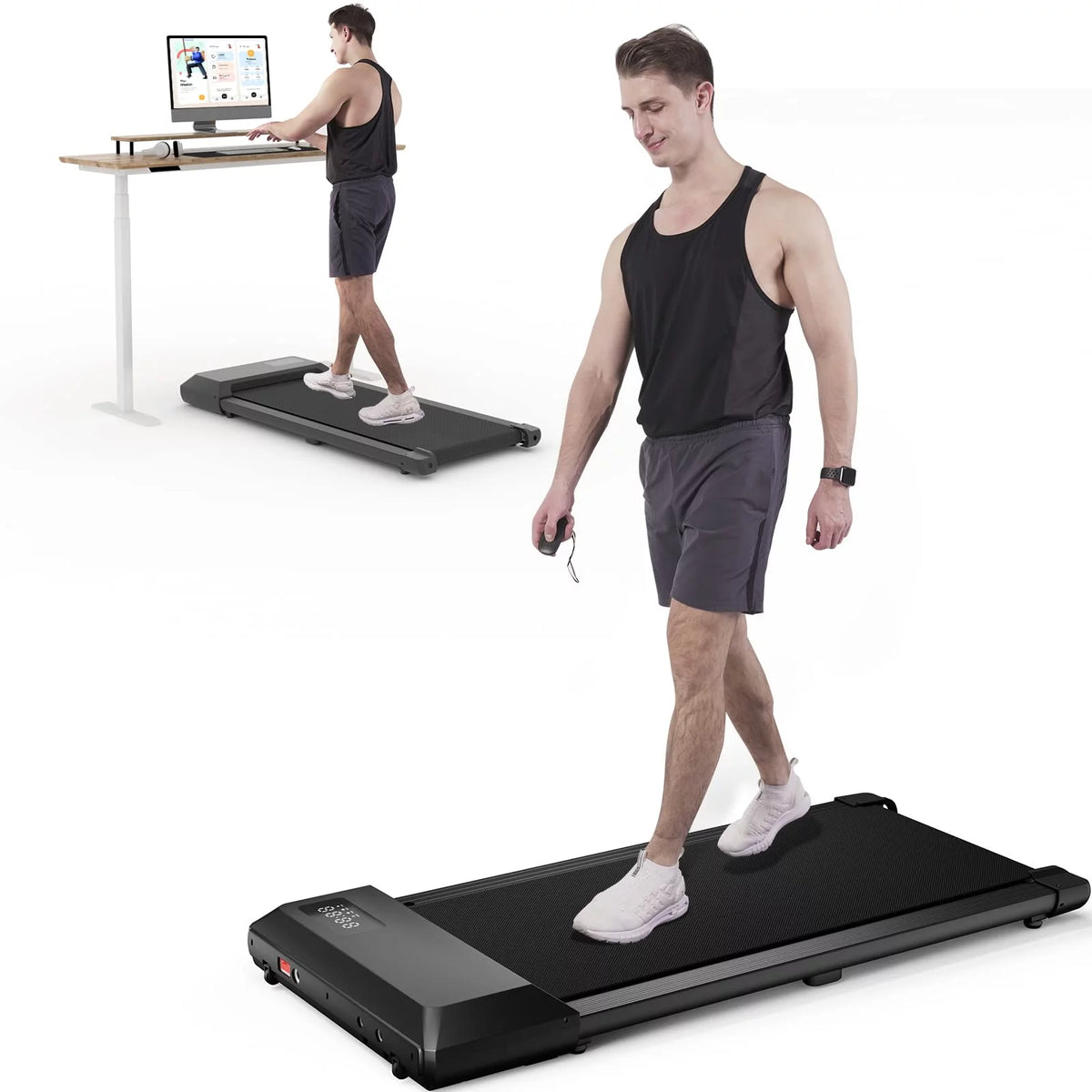 2.5Hp Walking Pad Under Desk Treadmill with Remote Control and LED Display E13166