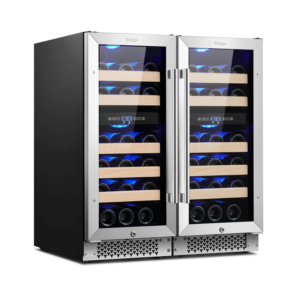 30 Wine and Beverage Refrigerator, Two 15 Coolers, 33 Bottles and 80 Cans L79258