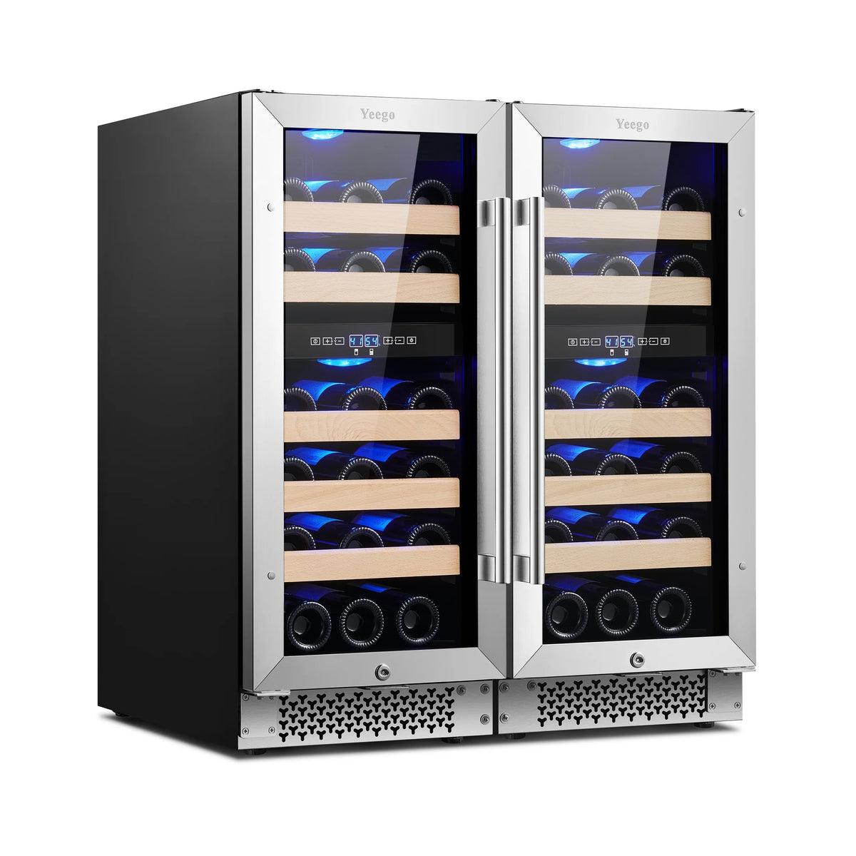 30 Wine and Beverage Refrigerator, Two 15 Coolers, 33 Bottles and 80 Cans L79258