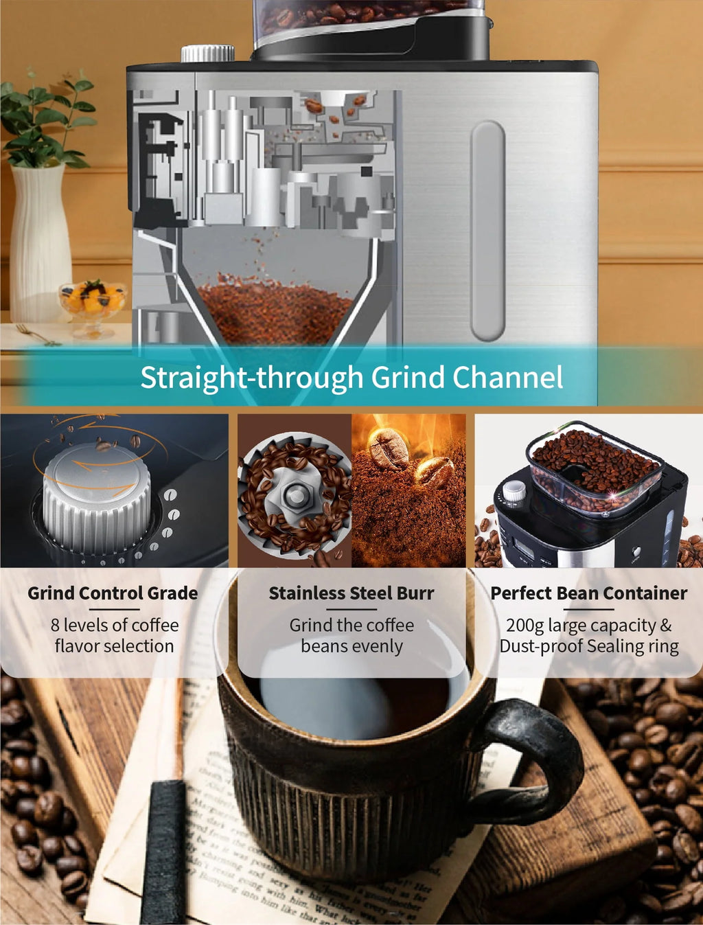 10-Cup Programmable Grind and Brew Coffee Maker D9409
