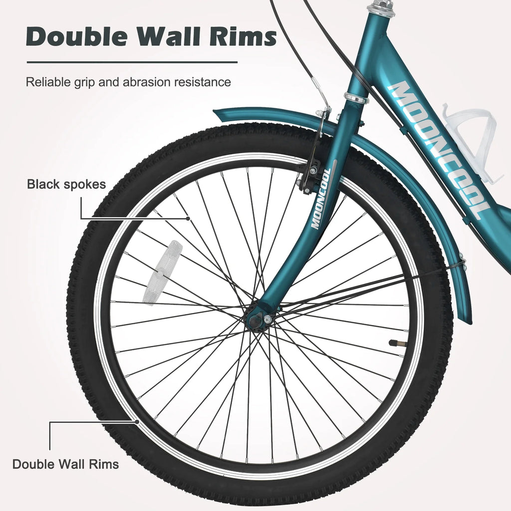Tricycle 20" Wheels 7-Speed 3 Wheels Bike with Basket X5118