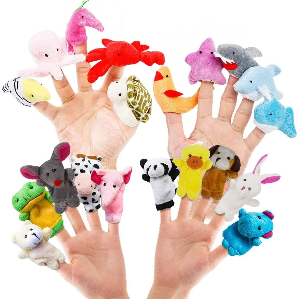 20 PCS Soft Velvet Animal Finger Puppets Toys I2890