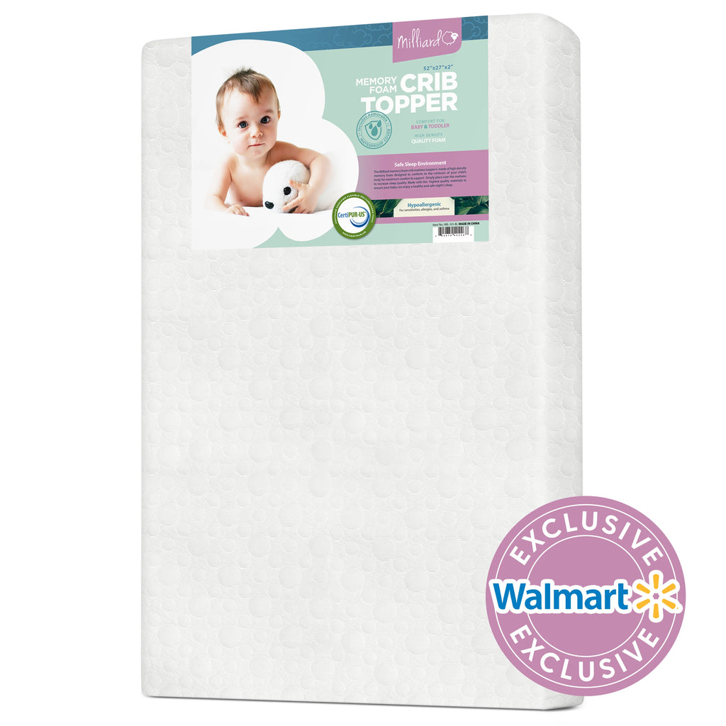 Ventilated Memory Foam Crib and Toddler Mattress Topper with Waterproof Cotton Cover T84165