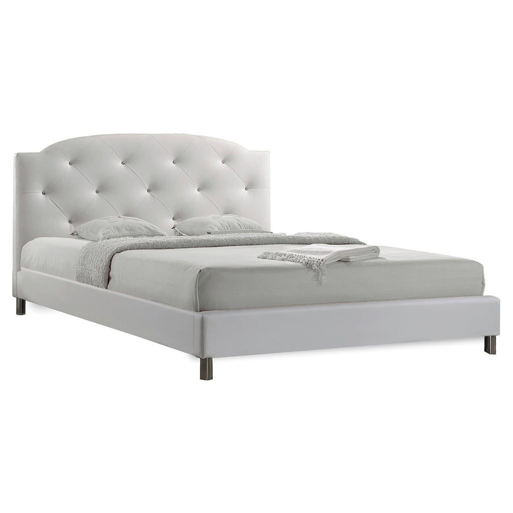 White Full Wood Bed M4278