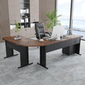 83" L-Shaped Executive Desk with 3-Drawer File Cabinet S38395