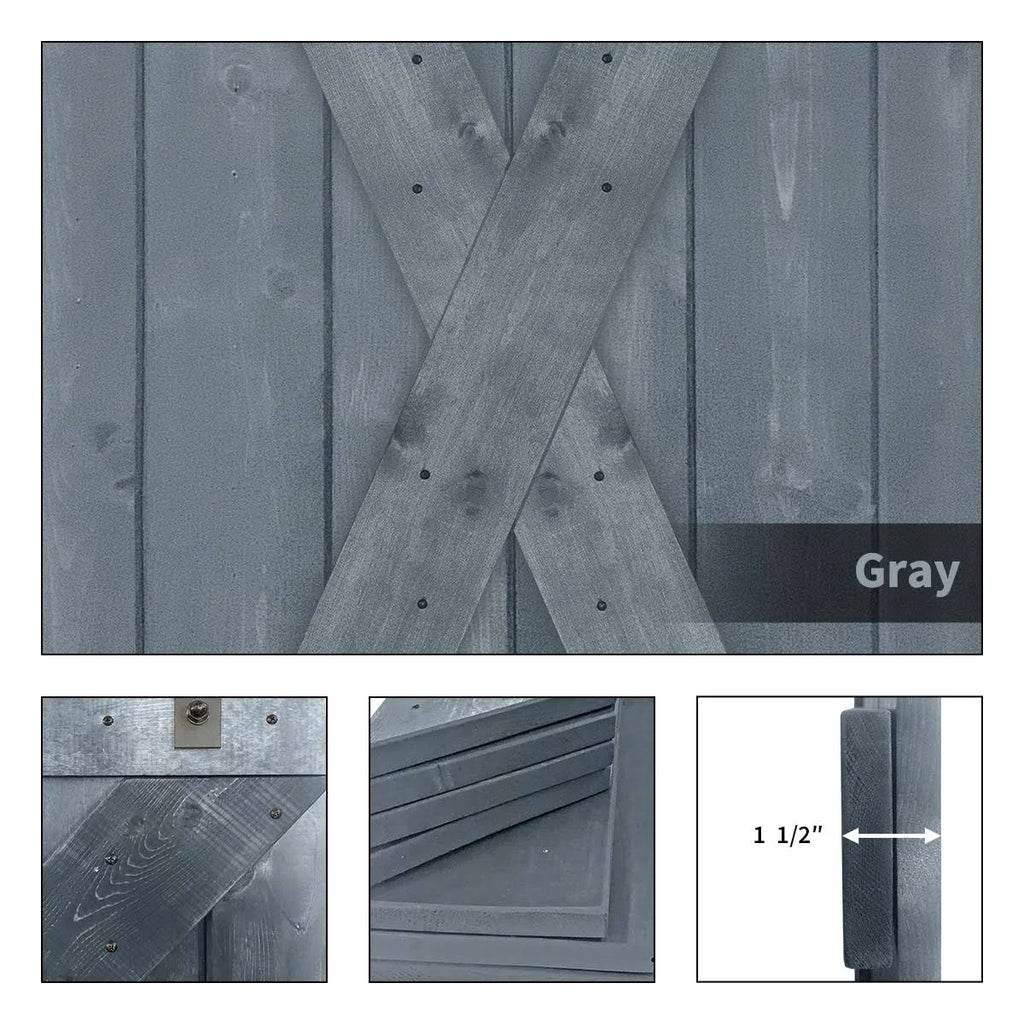 Gray Finish Barn Door with Hardware Kit J729839