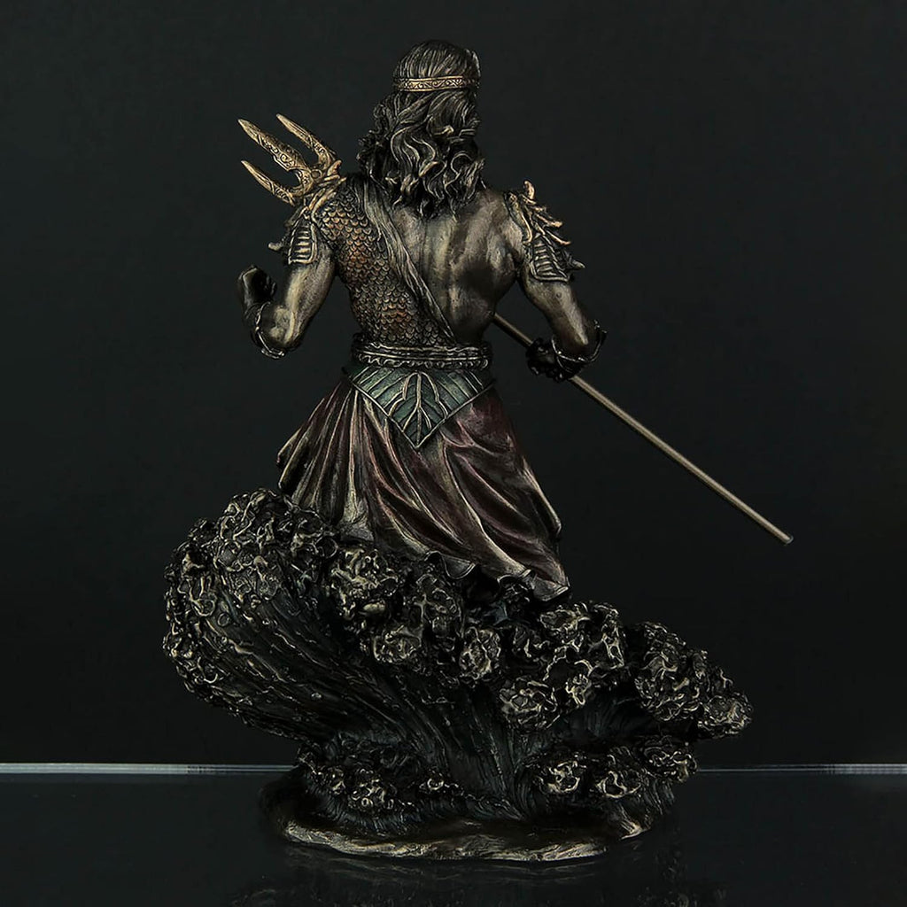 8 Tall Poseidon Statue Cold Cast Resin Antique Bronze Finish Sculpture B6952