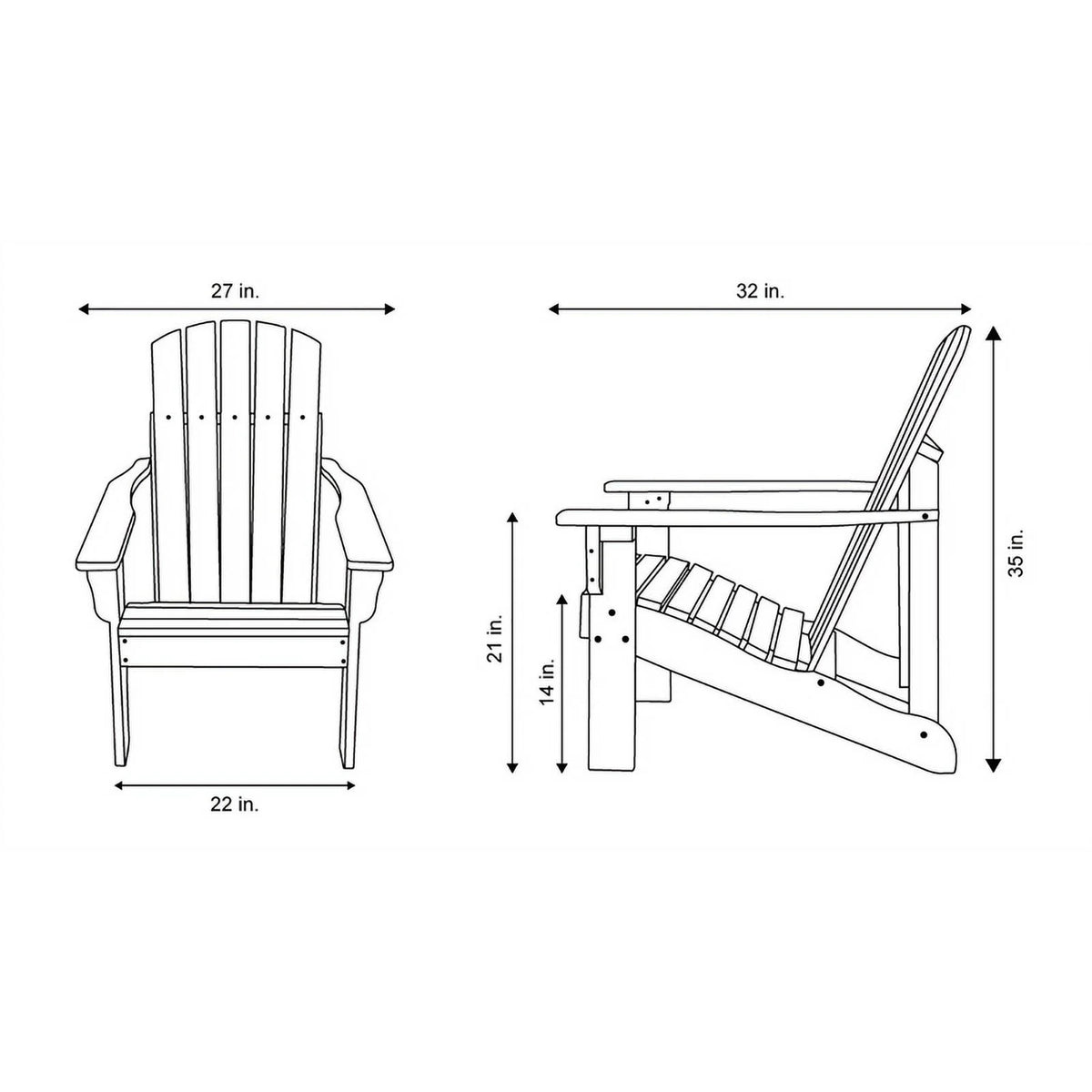 Gray Cedar Wood Adirondack Chair A19084