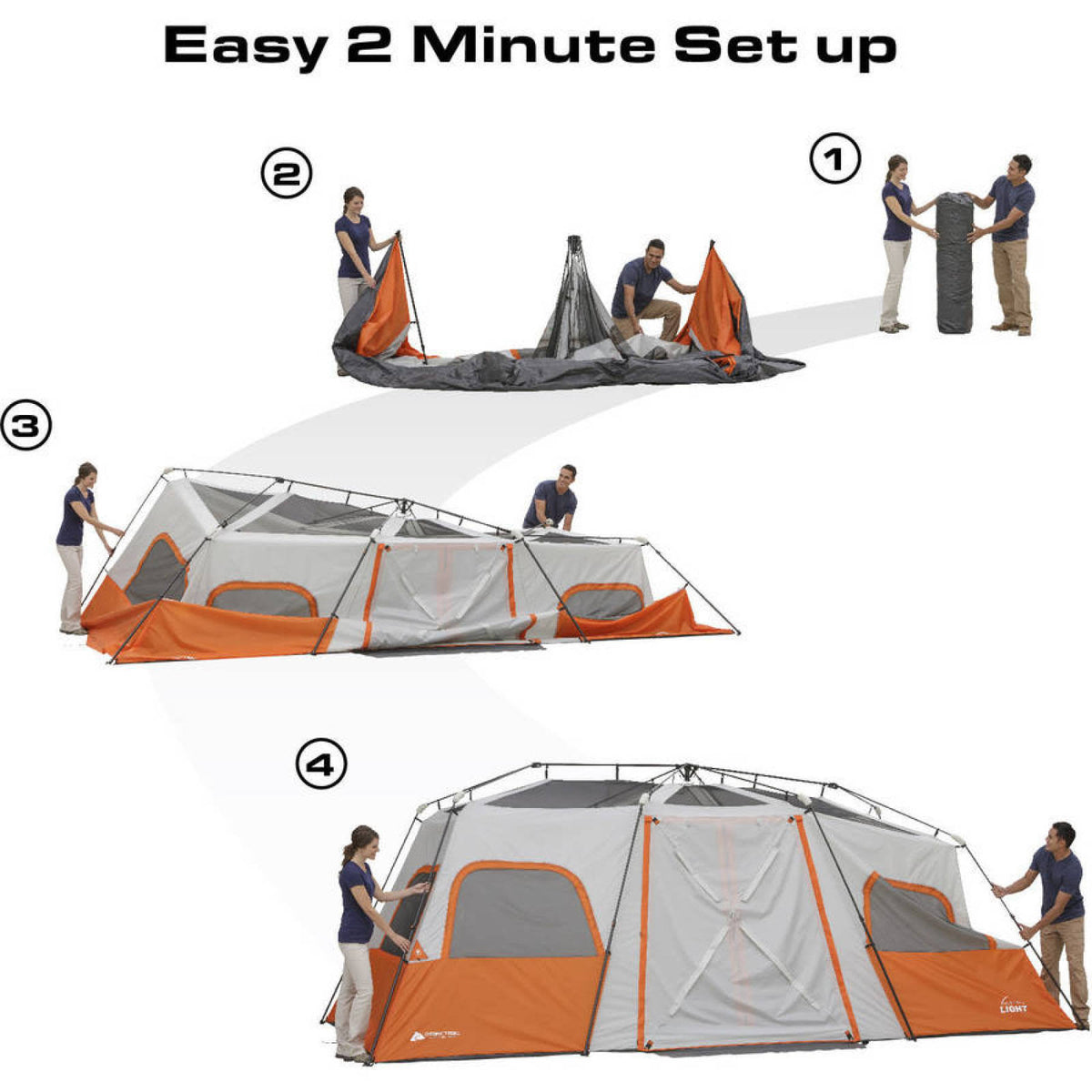 Instant Cabin Tent with Integrated LED Light Z3642
