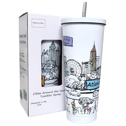 25 Oz Vacuum Insulated Stainless Steel Tumbler with Lids & Straw K5374