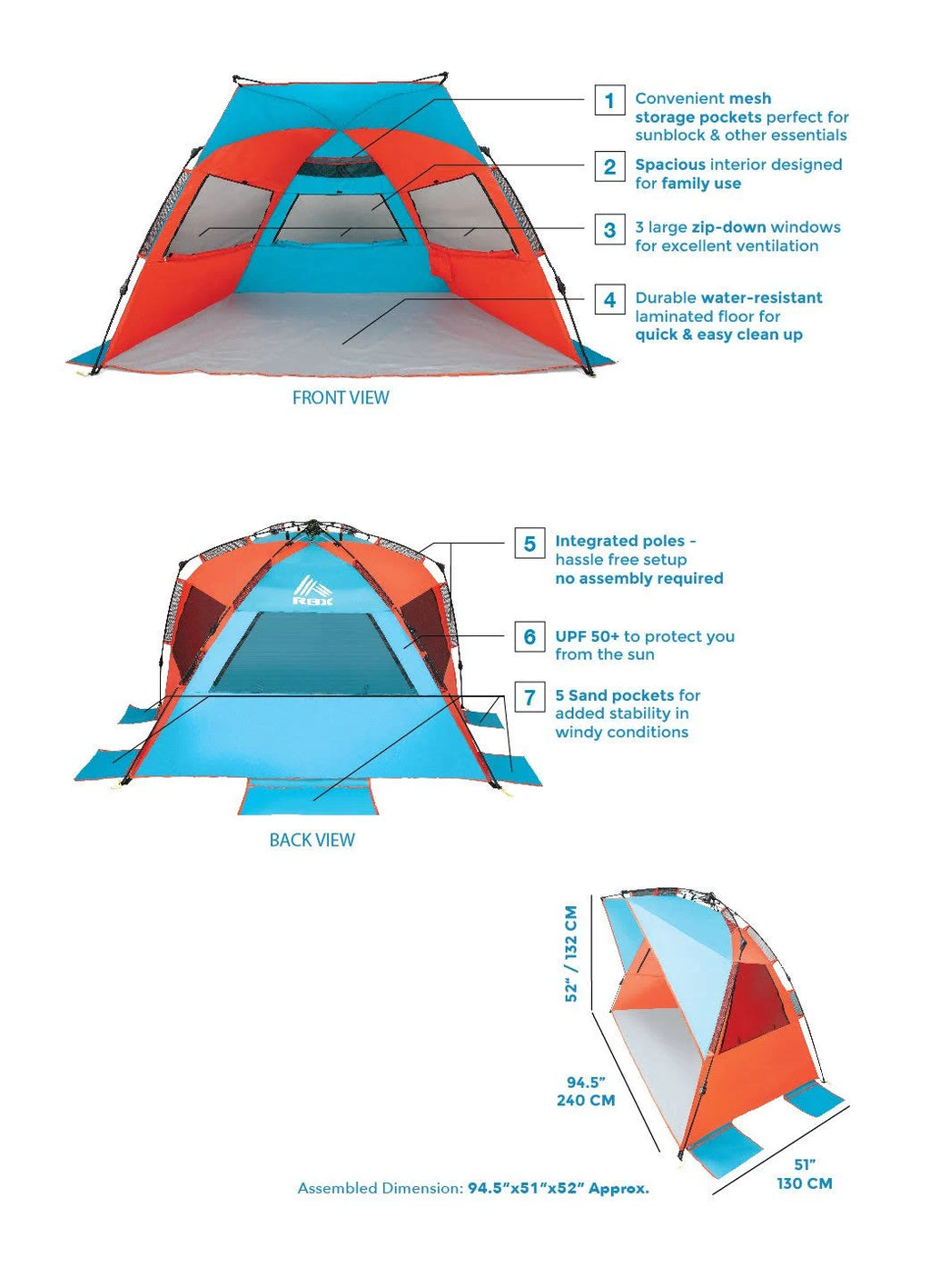 XL Yellow Beach and Activity Tent U7759