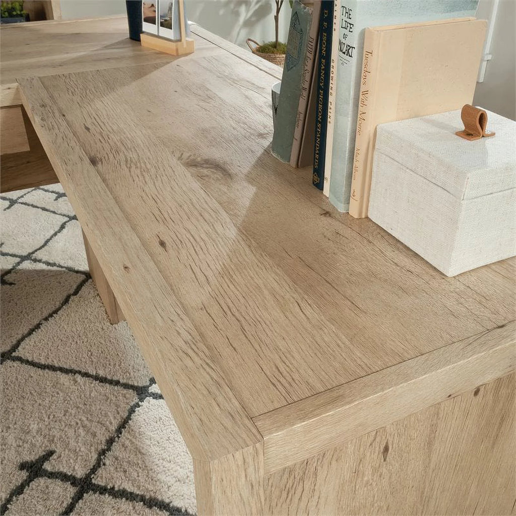 L-Shaped Engineered Wood Home Office Desk in Prime Oak C279