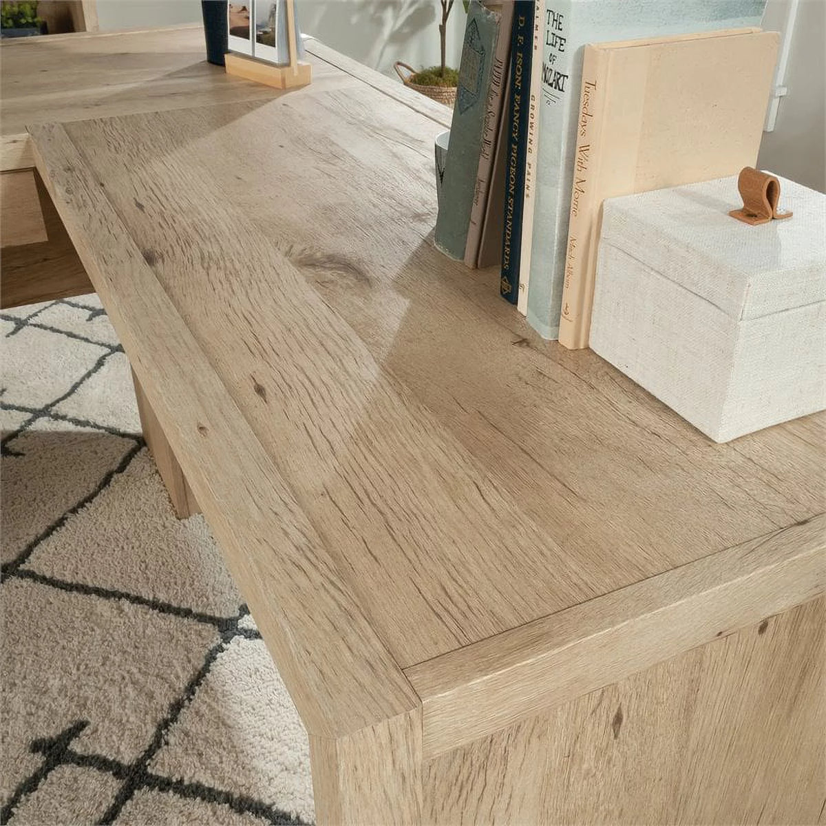 L-Shaped Engineered Wood Home Office Desk in Prime Oak C279