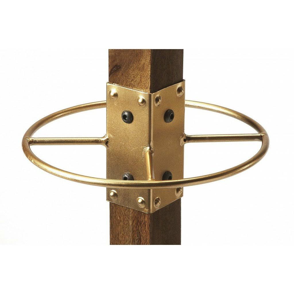 Wood & Antique Gold Coat Rack Tree D1793