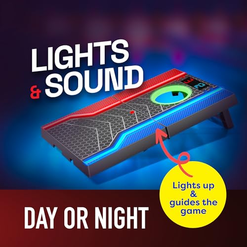 Electronic Cornhole Board Set with Auto Scoring and 8 Bean Bags X43609