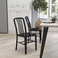 18 Inch Black Galvanized Steel Indoor/Outdoor Dining Chair S215157