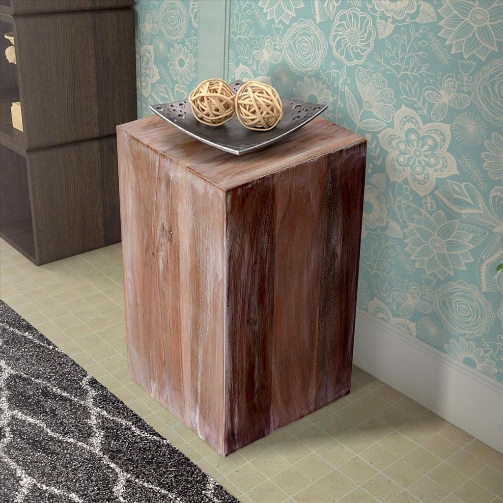 White Square Wooden End Table U889