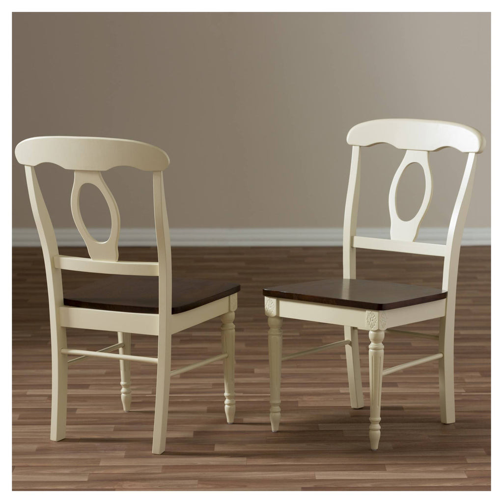 French Country Cherry Brown Wood Dining Chair (Set of 2) M621