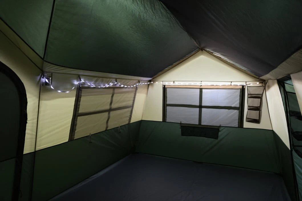 12 Person 3-Room Cabin Tent, Green R44492