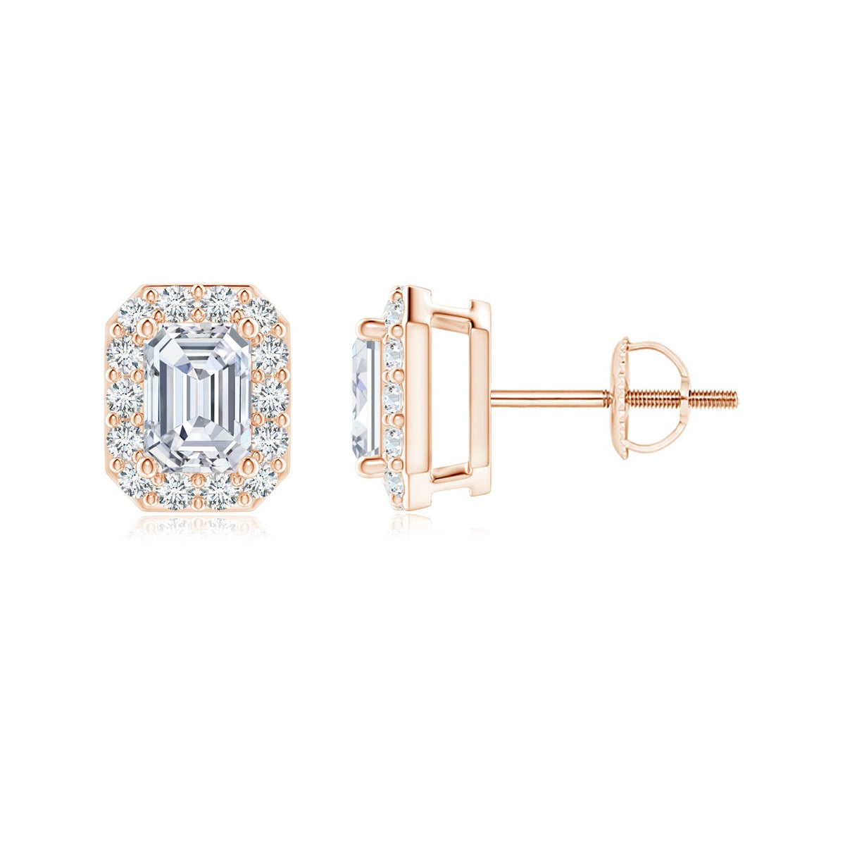 14K Rose Gold Diamond Solitaire Stud Earrings K350930